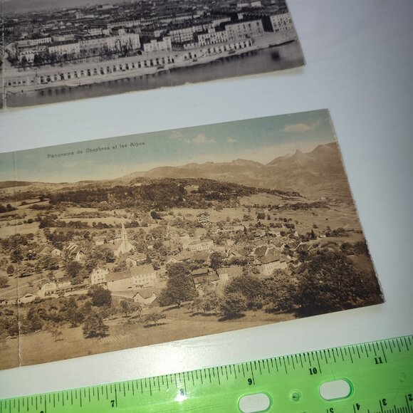 Rare Antique Panoramic Postcards Torino Italy Chexbres Switzerland Vintage - Picture 3 of 8